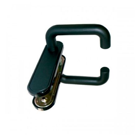 Imagen de Manilla puerta cortafuegos negra placa ciega Aumon