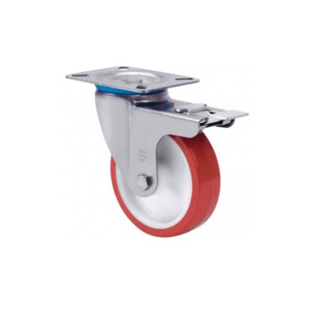 Imagen de Rueda giratoria poliuretano Alex INOX 100 mm 150 Kg