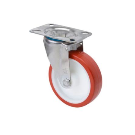 Imagen de Rueda giratoria poliuretano Alex INOX 100 mm 150 Kg sin freno