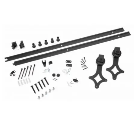 Imagen de Kit herrajes puerta corredera rústica Aumon Rombo