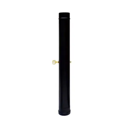 Imagen de Tubo chimenea negro con llave 125 mm 1 metro